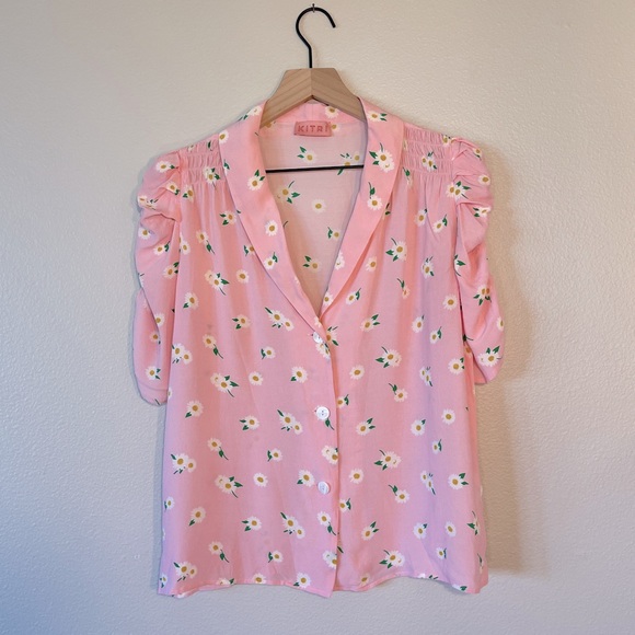 Pink Floral Kitri Blouse (Size US 10) - Picture 1 of 6